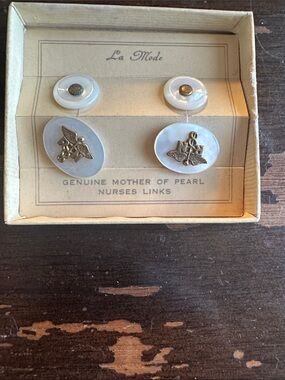 1940’s Mother of Pearl Nurses Links, new in Box